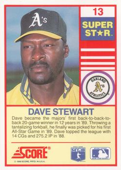 1990 Score 100 Superstars #13 Dave Stewart Back