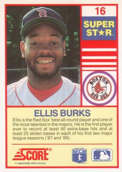 1990 Score 100 Superstars #16 Ellis Burks Back