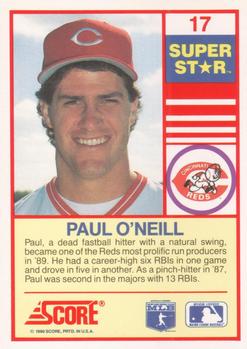 1990 Score 100 Superstars #17 Paul O'Neill Back