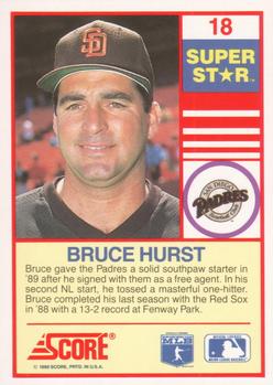 1990 Score 100 Superstars #18 Bruce Hurst Back