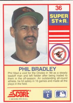 1990 Score 100 Superstars #36 Phil Bradley Back