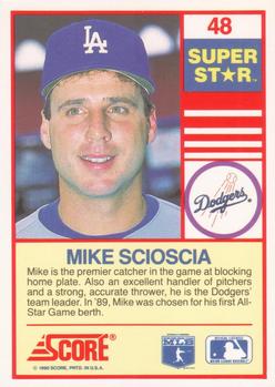 1990 Score 100 Superstars #48 Mike Scioscia Back