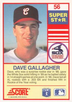 1990 Score 100 Superstars #56 Dave Gallagher Back