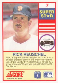 1990 Score 100 Superstars #7 Rick Reuschel Back