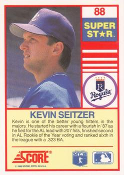 1990 Score 100 Superstars #88 Kevin Seitzer Back