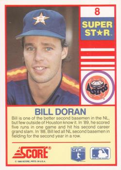 1990 Score 100 Superstars #8 Bill Doran Back