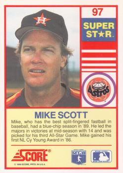 1990 Score 100 Superstars #97 Mike Scott Back