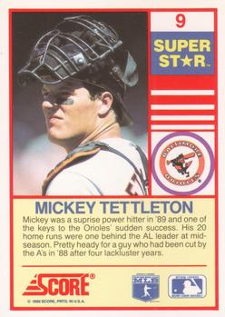1990 Score 100 Superstars #9 Mickey Tettleton Back