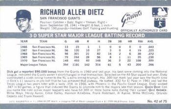1971 Kellogg's 3-D Super Stars #42 Dick Dietz  Back