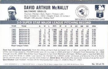 1971 Kellogg's 3-D Super Stars #59 Dave McNally  Back