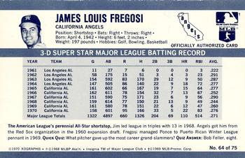 1971 Kellogg's 3-D Super Stars #64 Jim Fregosi  Back