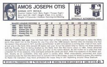 1973 Kellogg's Pro Super Stars #1 Amos Otis Back