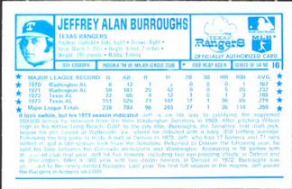 1974 Kellogg's 3-D Super Stars #16 Jeff Burroughs  Back