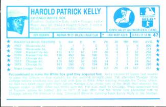 1974 Kellogg's 3-D Super Stars #47 Pat Kelly  Back