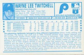 1974 Kellogg's 3-D Super Stars #26 Wayne Twitchell  Back