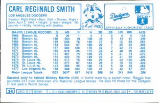 1978 Kellogg's 3-D Super Stars #34 Reggie Smith Back