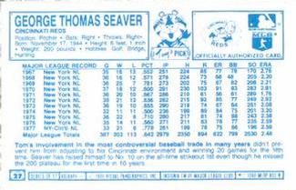 1978 Kellogg's 3-D Super Stars #27 Tom Seaver Back