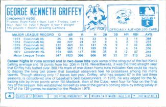 1978 Kellogg's 3-D Super Stars #4 Ken Griffey Back