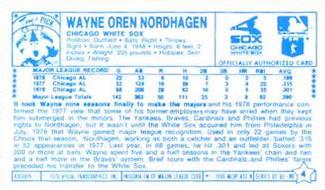 1979 Kellogg's 3-D Super Stars #4 Wayne Nordhagen Back