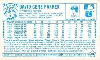 Dave Parker Gallery  Trading Card Database
