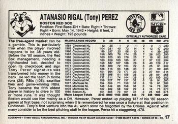 1981 Kellogg's 3-D Super Stars #17 Tony Perez Back