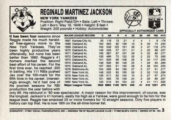 1981 Kellogg's 3-D Super Stars #3 Reggie Jackson Back