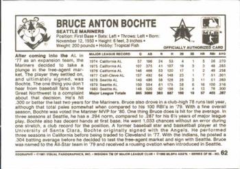 1981 Kellogg's 3-D Super Stars #62 Bruce Bochte Back