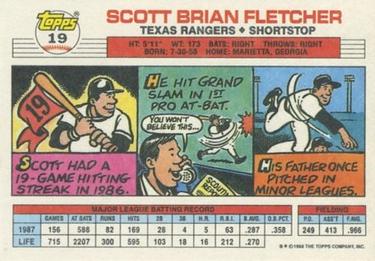 1988 Topps Big #19 Scott Fletcher Back