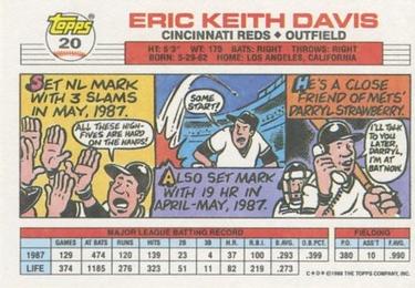 1988 Topps Big #20 Eric Davis Back