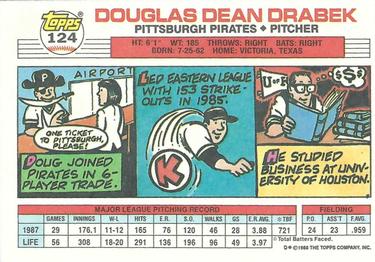 1988 Topps Big #124 Doug Drabek Back