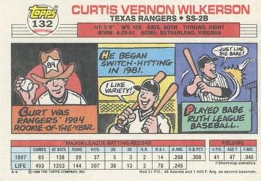 1988 Topps Big #132 Curt Wilkerson Back