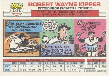 1988 Topps Big #141 Bob Kipper Back