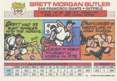 1988 Topps Big #166 Brett Butler Back