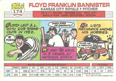 1988 Topps Big #174 Floyd Bannister Back