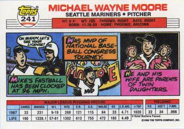 1988 Topps Big #241 Mike Moore Back