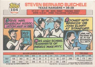 1988 Topps Big #104 Steve Buechele Back