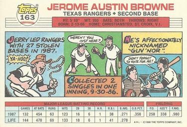1988 Topps Big #163 Jerry Browne Back