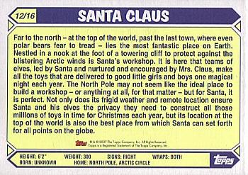 2007 Topps Santa Claus #12 Santa Claus Back