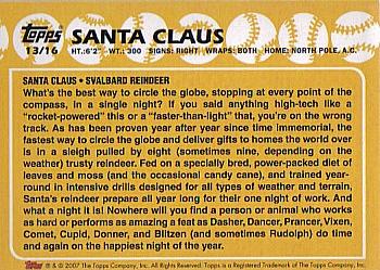 2007 Topps Santa Claus #13 Santa Claus Back