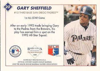 1992 Barry Colla All-Star Game #20 Gary Sheffield Back