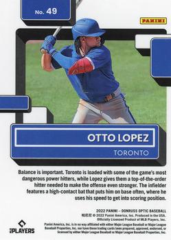 2022 Donruss Optic #49 Otto Lopez Back