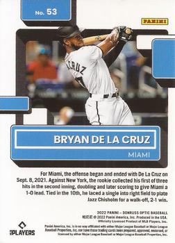 2022 Donruss Optic #53 Bryan De La Cruz Back