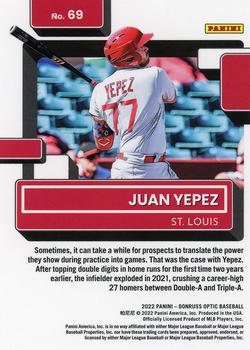 2022 Donruss Optic #69 Juan Yepez Back
