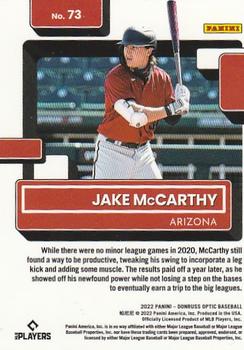 2022 Donruss Optic #73 Jake McCarthy Back