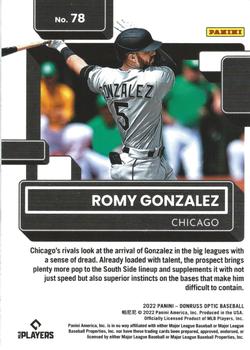 2022 Donruss Optic #78 Romy Gonzalez Back