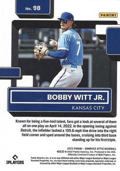 2022 Donruss Optic #98 Bobby Witt Jr. Back