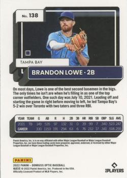 2022 Donruss Optic #138 Brandon Lowe Back