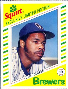 1982 Topps Squirt #1 Cecil Cooper Front