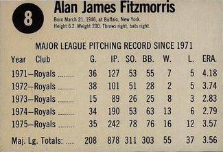 1976 Hostess #8 Al Fitzmorris Back