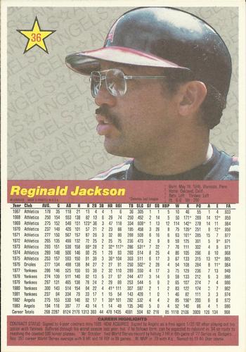 1984 Donruss Action All-Stars #36 Reggie Jackson Back